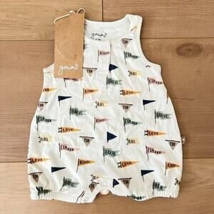NWT Goumi Kids Affirmations Baby Romper SZ 0-3 mo Independence Day Bamboo Short